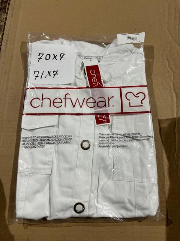 New Chefwear Chef Coat CW5668-CW40, XL size, commercial textured style, in original packaging.