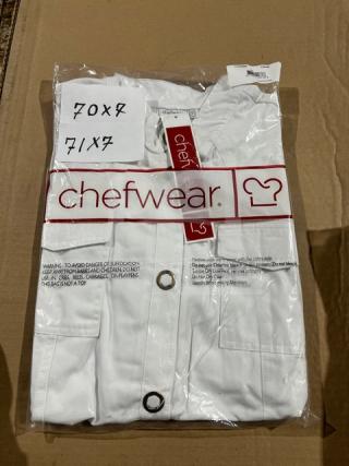 New Chefwear Chef Coat CW5668-CW40, XL size, commercial textured style, in original packaging.