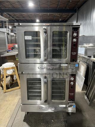 Southbend SilverStar SL-Series double convection oven, stainless steel, Model SLES/20SC, on legs, Energy Star certified, with racks.