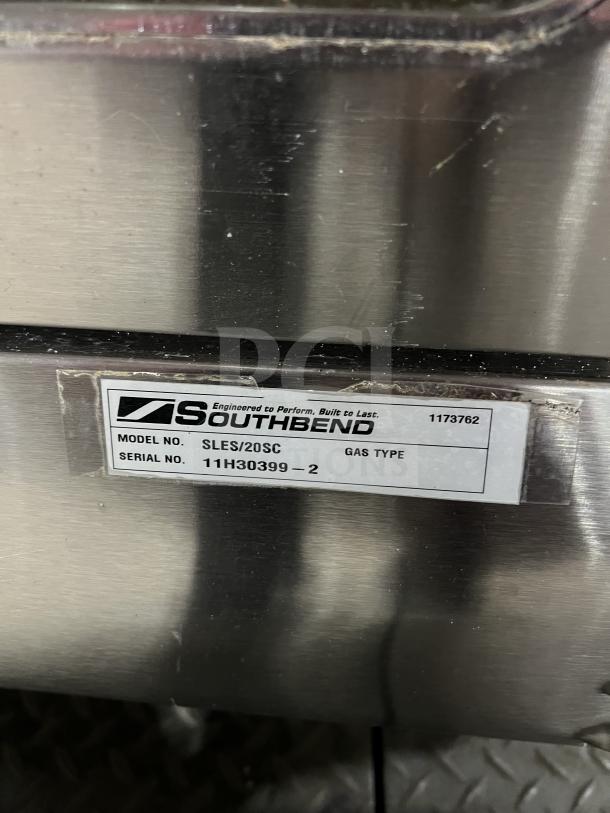 Southbend SilverStar SL-Series double convection oven, model SLES/20SC, Energy Star certified, serial 11H30399-2.