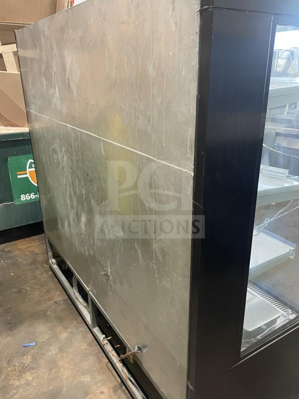 Sanye Commercial Black Multi-Tier Refrigerated Grab-N-Go Merchandiser Display Case in used condition.