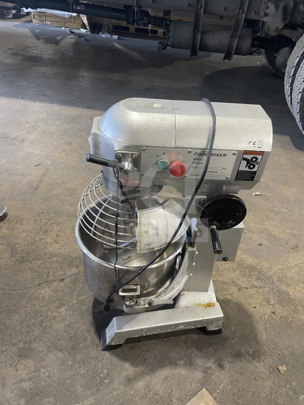 Commercial floor-style planetary mixer, Model B3OB, with stainless steel bowl, 110V 1 Phase, SN: 2101037, gear-driven.