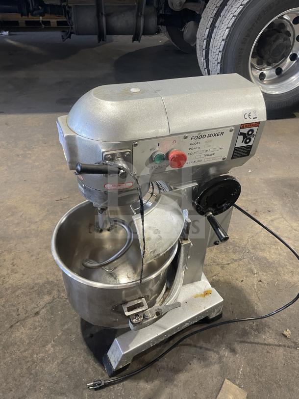 Commercial planetary mixer B3OB with stainless steel bowl. Model: B3OB, SN: 2101037, 110V 1 Phase. In good condition.