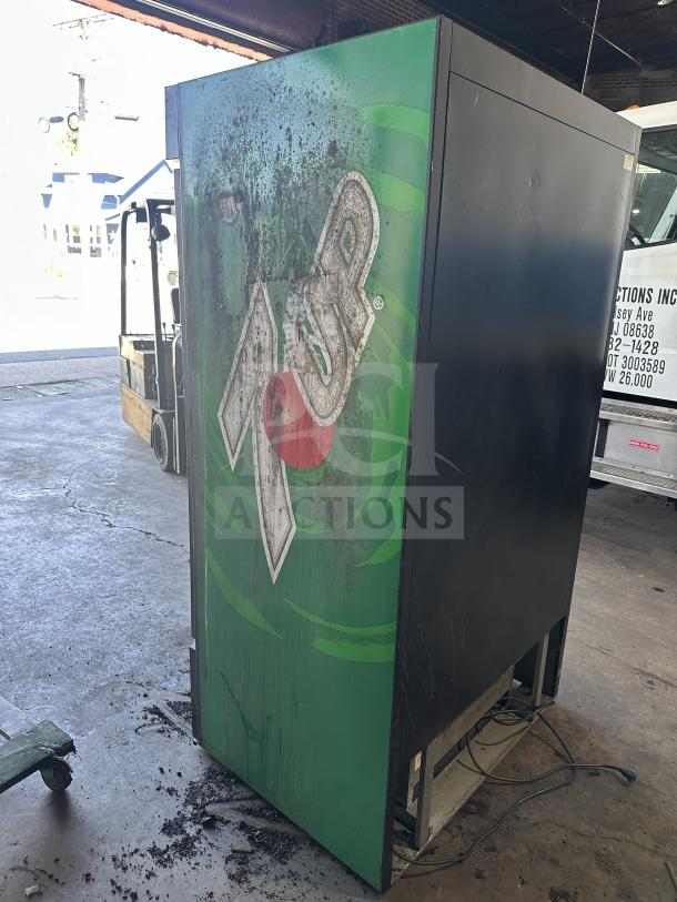 Universal Nolin commercial cooler, model MC1100S-1-SU-64, with 2 sliding glass doors, 120V, shown in worn condition.