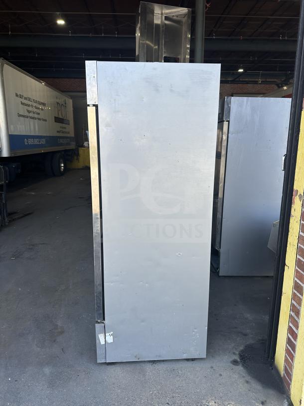 Beverage Air KF48-1AS stainless steel commercial reach-in freezer, 2-door, electric, 115V, used condition.