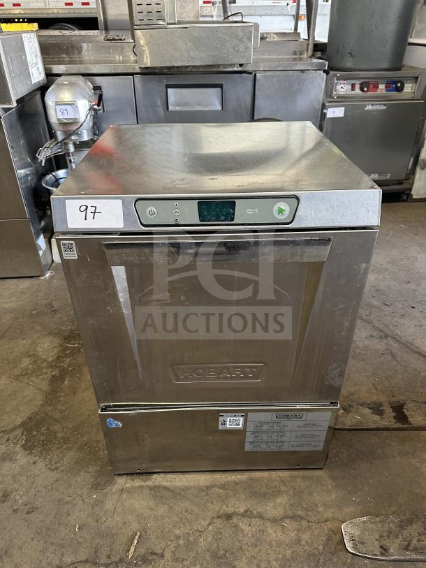 Hobart Advansys LXER commercial undercounter dishwasher, stainless steel, electric, 120/208-240V, model LXER, SN: 231198716.