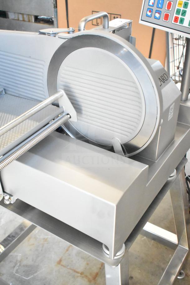 Jaccard Conveyor Commercial Meat Slicer Stacker, metal finish, control panel, 115V, 1 Phase, excellent condition.