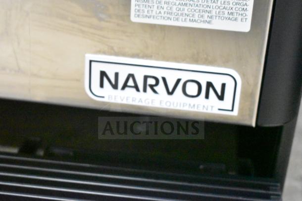 Brand new Narvon 378RBD3G3 commercial triple 3-gallon bowl refrigerated beverage dispenser, 115 volts, 1 phase. Visible branding.