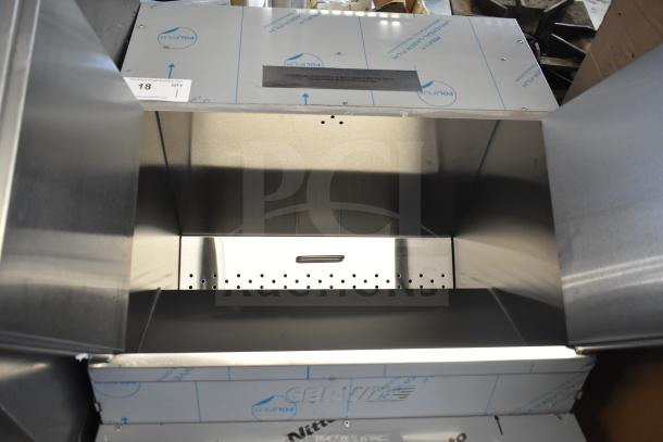 Brand new ServIt 423TCW26 chip warmer, 26-gallon capacity, scratch and dent, 120V, 1 phase, showcasing interior.