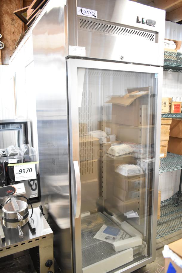 Brand new 2025 Avantco 178Z1RGHC commercial single door reach-in cooler, 115V, 1 phase, scratch and dent condition.