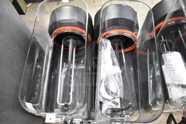 Brand new Narvon Double 3 Gallon Bowl Beverage Dispenser, model 378RBD3G2, 115V. Slight scratch and dent.