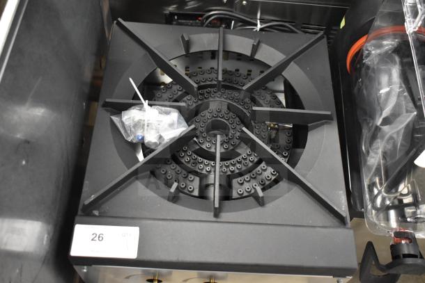 BRAND NEW Cooking Performance Group CPG-SP-18-N Natural Gas Stock Pot Range, 80,000 BTU, model 351CPGSP18N, visible packaging.