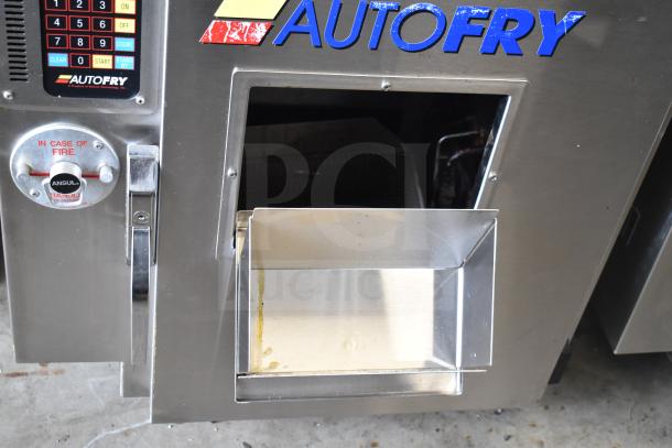 Autofry MTI-10 ventless electric fryer, 240V, 1 Phase; features control panel, fire safety knob, and stainless steel finish.