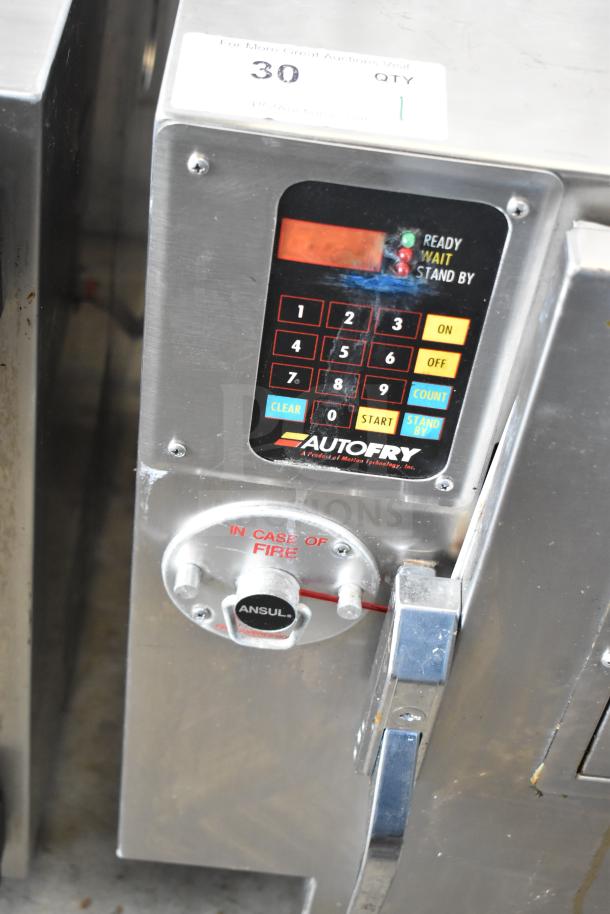 Autofry MTI-10 ventless electric fryer, 208V, 1 phase, with control panel and emergency fire system.