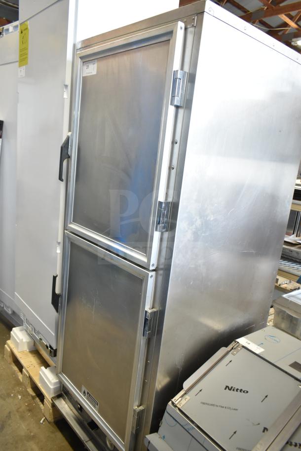 2023 ServIt 423CC1UFISD commercial holding cabinet, solid Dutch doors, stainless steel, insulated, 120V, excellent condition.