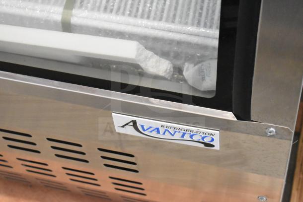 Brand new Avantco 178DLC64HCS 64" stainless steel curved glass refrigerated deli case, 115V, 1 phase, scratch and dent condition.