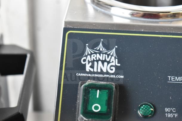 Brand new Carnival King 382SBW4 quad sauce warmer. Scratch and dent. 32 oz. capacity, 120V, 1 phase.