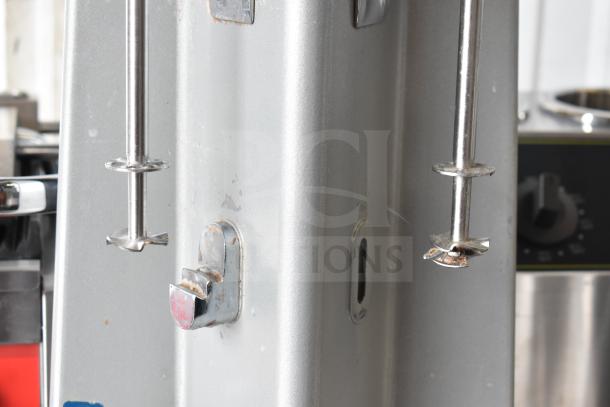 Waring WDM240TX double spindle drink mixer, visible wear, three speed with timer, 120V, 1-phase.