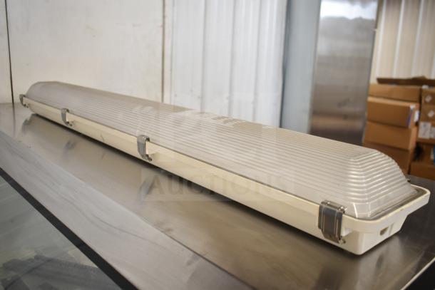 4' LED light fixture, model W/MEG34LED6LDASUNVDIM4080SLTYPE50, brand new scratch and dent, 60 available.