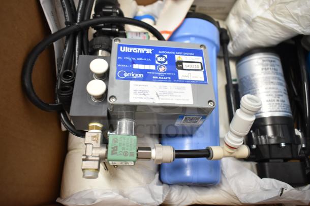 Corrigan Water Filtration System, featuring Ultra-mist model. Includes labeled components and connectors, in good condition.