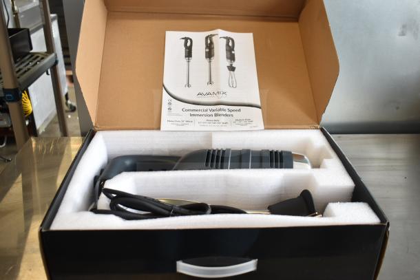 AvaMix 928IBHDW10 Heavy-Duty Variable Speed Immersion Blender, brand new in box, includes 10" whisk, 1 1/4 hp motor.