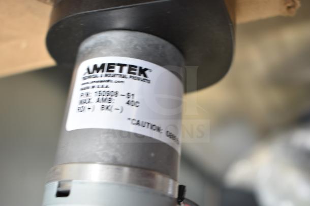 Ametek WindJammer motor with label showing model 150908-51, max ambient 40C, in used condition.