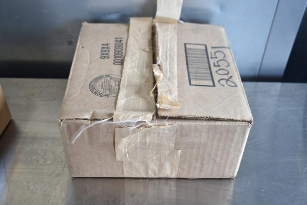 Cardboard box containing CD-45D Brushless Motor and Ametek WindJammer. Box shows wear. Marked 2055 with tape sealing.