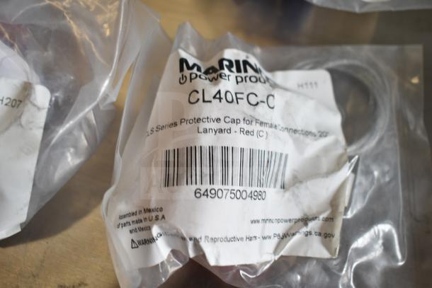 15 Marinco items including CLS40FRB-D, CL40FC-D, in sealed packaging, labeled for protective caps, new condition.