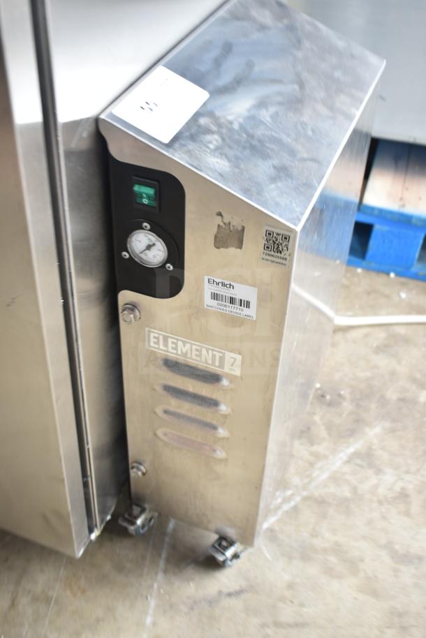 2022 Jun-Air 86R-3MN1-DSBHH Stainless Steel Nitro Brew Nitrogen Generator, with gauge and label, on commercial casters.