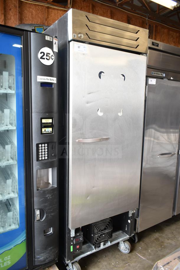 Beverage Air SF1HC-1S single door freezer on casters, stainless steel, 115V, 1 Phase, commercial condition, visible dings.