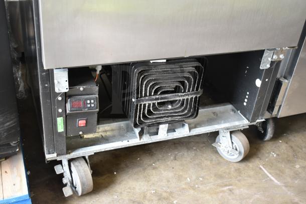 Beverage Air SF1HC-1S commercial freezer base with visible digital controls and condenser coils on casters, 115V, 1 Phase.