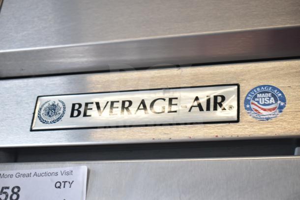 Beverage Air HR2-1S 2-door commercial cooler, stainless steel, 115 volts, excellent condition, "Made in USA" sticker.
