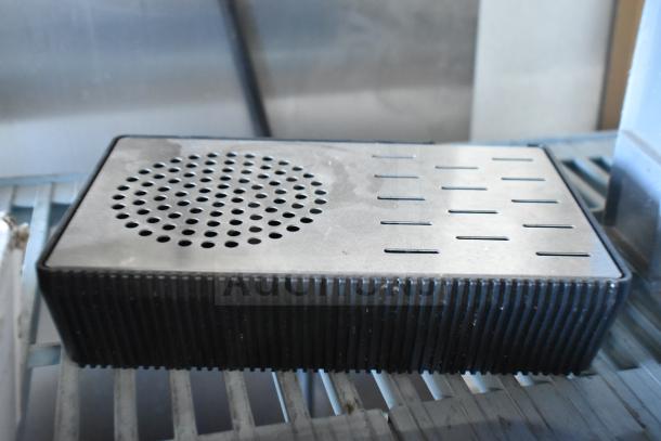 Drip tray with perforated metal cover, part of 31 various items lot, used for beverage dispensing setups.