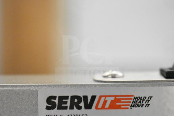 ServIt 423BLS3 Suspension Bar 3 Bulb Heat Lamp, brand new, scratch and dent, 120V, 1 phase, label visible.