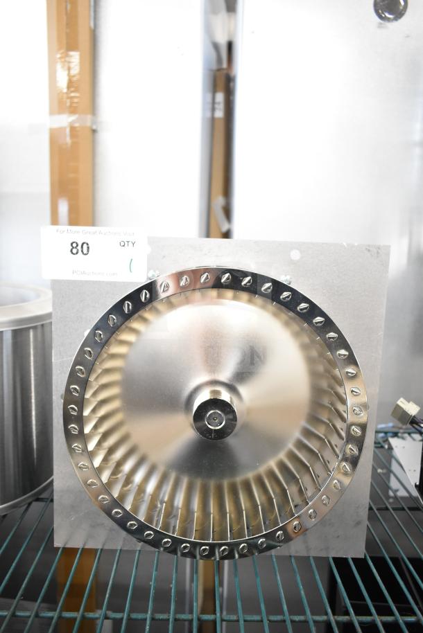 Brand new 2025 Nidec motor, 115-120 volts, 1 phase, scratch and dent condition. Image shows front view on shelf.