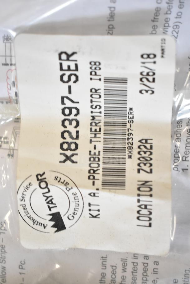 Bag with Taylor Kit A - Probe-Thermistor, part X82397-SER, labeled genuine parts; included in 29-item auction lot.