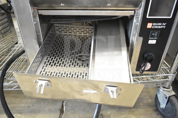BRAND NEW QNC GFII countertop electric ventless fryer, 208/240V, greaseless, in tested working condition, with visible control panel.