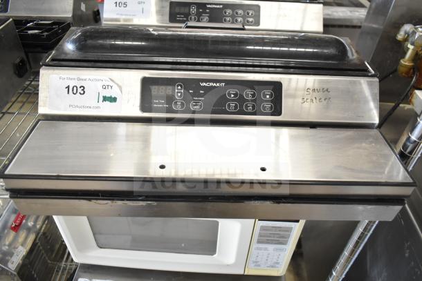 VacPak-It 186VME16SS vacuum packaging machine with 16" seal bar, 120V, 1 phase, stainless steel, digital controls, used.