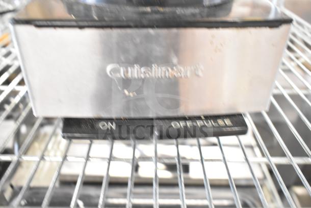 Cuisinart countertop food processor, stainless steel, with S blade and bowl, 120 volts, 1 phase, on/off pulse switch visible.