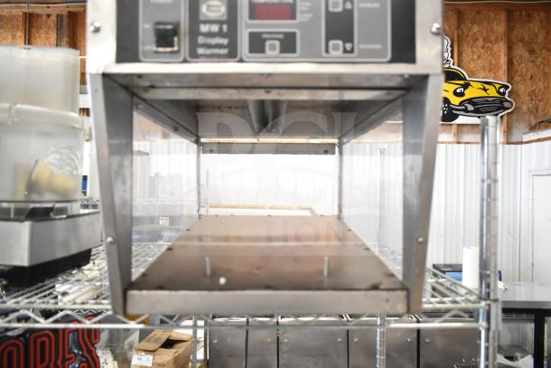 Henny Penny MW 1 Commercial Countertop Display Food Warmer, stainless steel, 120V, 1 phase, front control panel visible.