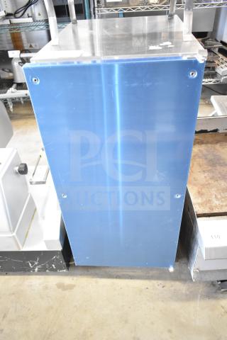 Brand new 2025 Hoshizaki AM-50BAK-DS Top Hat Cuber Ice Machine. 115 Volts, 1 Phase. Minor scratches, blue protective film visible.