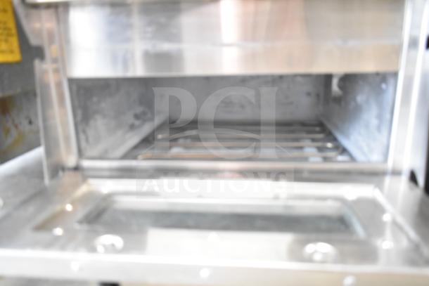 2023 Crosson CPO-320 countertop electric pizza oven, 2 deck, stainless steel, new condition, interior view.