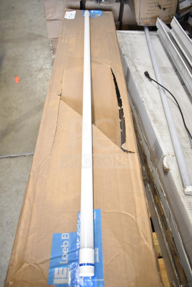 6 various items including Philips tube lights and PT44070 2x4 LED light panel, shown in packaging, ready for auction.