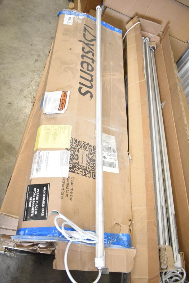 Box of i2Systems light strips, new condition, visible labels, and QR codes. Package includes 20 items.