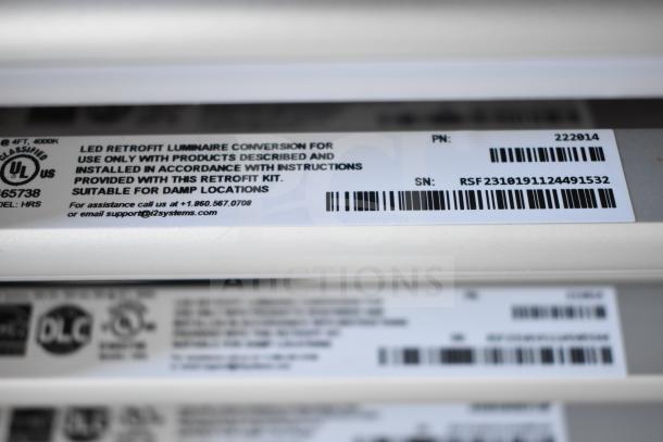 LED retrofit light strip by i2Systems, model HRS, PN 222014. Suitable for damp locations, serial RSF2310191124491532.