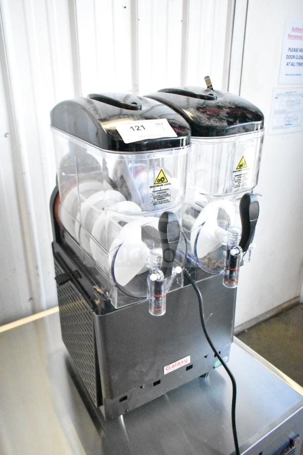 BRAND NEW Galaxy 177GSM2 Granita Machine, double 3-gallon compartments, stainless steel, minor scratches, 120V, 1 Phase.