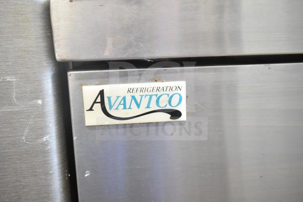 Avantco 178CBE60HC Commercial 2 Drawer Chef Base on casters, 115 volts, 1 phase, stainless steel, visible logo tag.