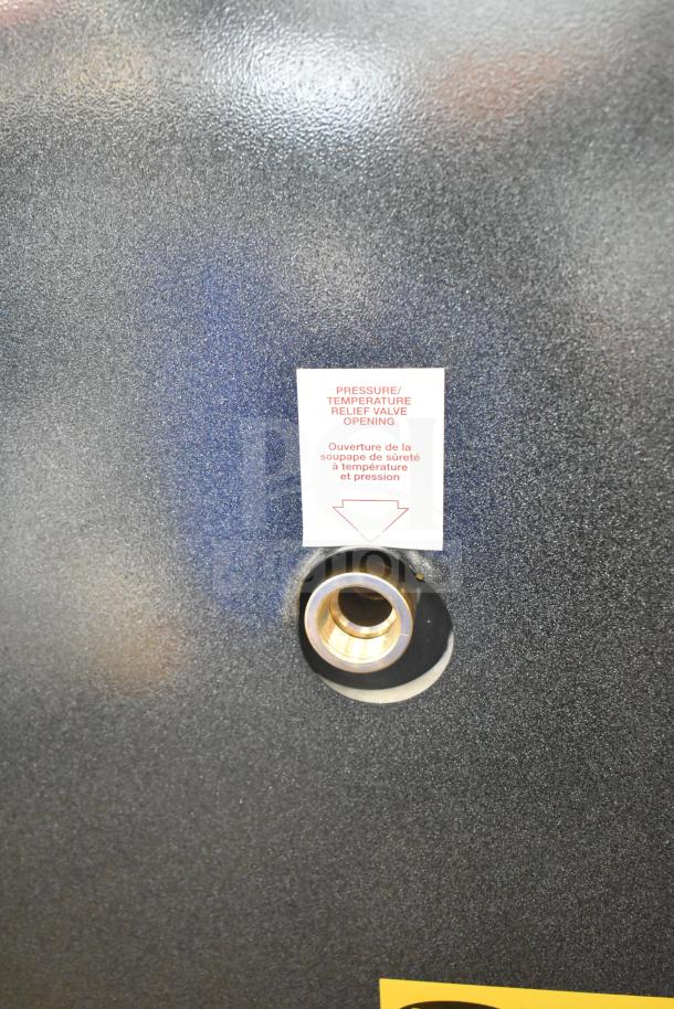 Brand new Hatco S-36 Commercial Imperial Booster Water Heater, 36 kW, 16 gal, 208V, 3-phase, shown with relief valve label.