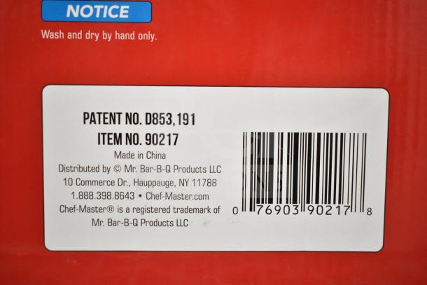 Stainless steel butane stove cover, Chef Master 90217, brand new with scratches and dents. Item No. 90217, Patent No. D853,191.