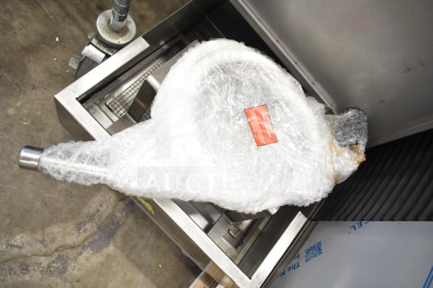 Brand new Fryclone 259OFM55 55 lb. fryer oil filter machine in packaging. Scratch and dent condition. 120 volts, 1 phase.